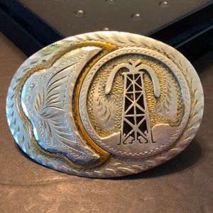 VTG Wil Aren Vintage Oil Field Pump Belt Buckle